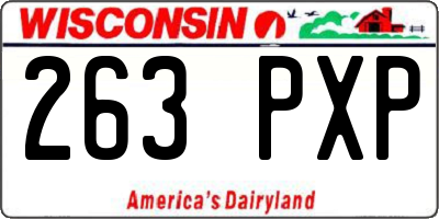 WI license plate 263PXP