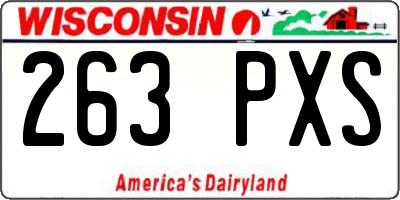 WI license plate 263PXS