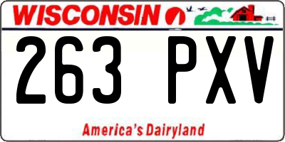 WI license plate 263PXV