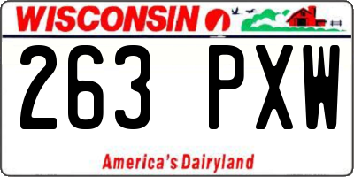 WI license plate 263PXW