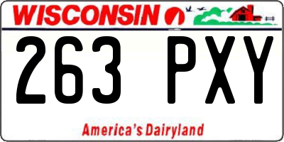 WI license plate 263PXY