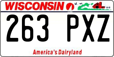 WI license plate 263PXZ
