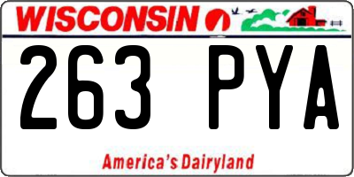 WI license plate 263PYA