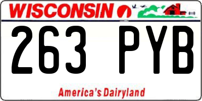 WI license plate 263PYB