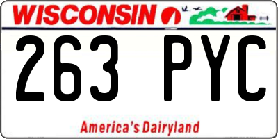 WI license plate 263PYC