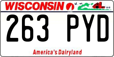 WI license plate 263PYD