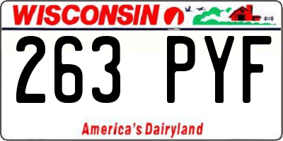 WI license plate 263PYF