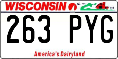 WI license plate 263PYG