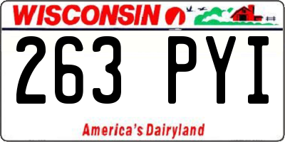 WI license plate 263PYI