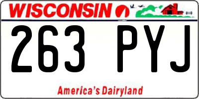 WI license plate 263PYJ