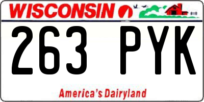 WI license plate 263PYK
