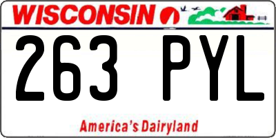 WI license plate 263PYL