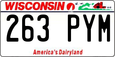 WI license plate 263PYM