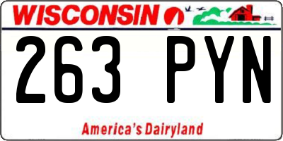 WI license plate 263PYN