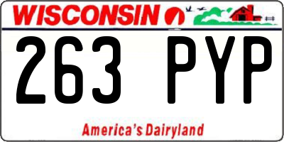 WI license plate 263PYP