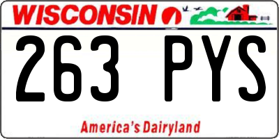 WI license plate 263PYS