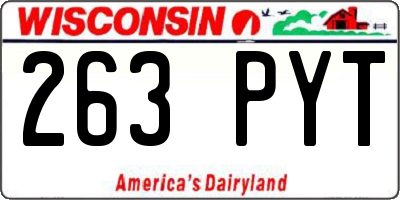 WI license plate 263PYT