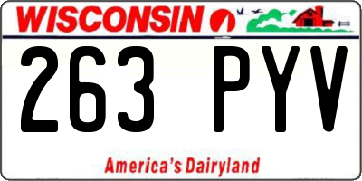 WI license plate 263PYV
