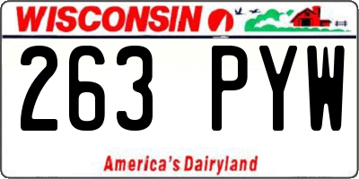 WI license plate 263PYW