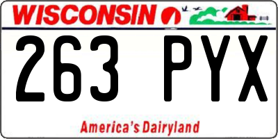 WI license plate 263PYX
