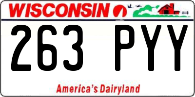 WI license plate 263PYY