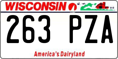 WI license plate 263PZA