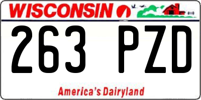 WI license plate 263PZD