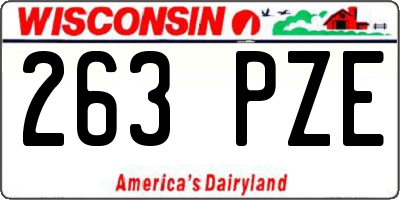 WI license plate 263PZE