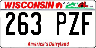 WI license plate 263PZF