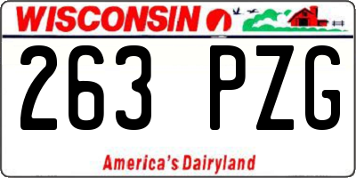 WI license plate 263PZG