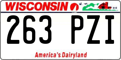 WI license plate 263PZI