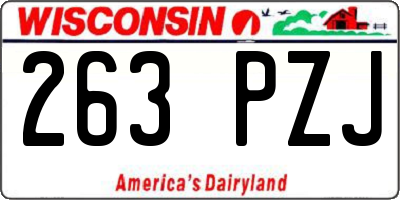WI license plate 263PZJ
