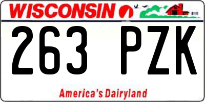 WI license plate 263PZK