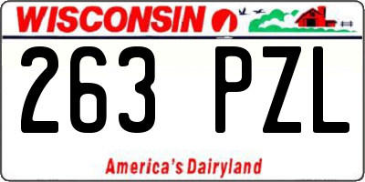 WI license plate 263PZL