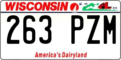 WI license plate 263PZM