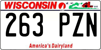 WI license plate 263PZN