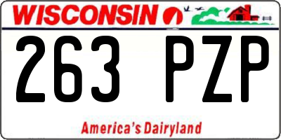 WI license plate 263PZP
