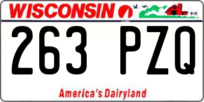 WI license plate 263PZQ