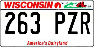 WI license plate 263PZR