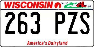 WI license plate 263PZS