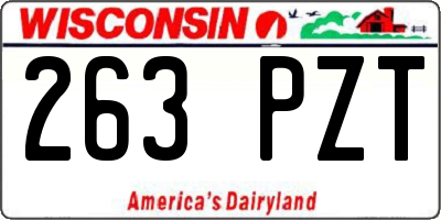 WI license plate 263PZT