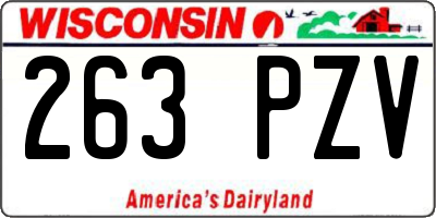 WI license plate 263PZV