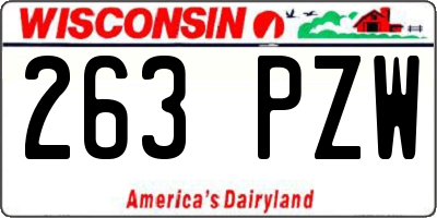 WI license plate 263PZW