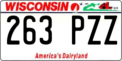 WI license plate 263PZZ