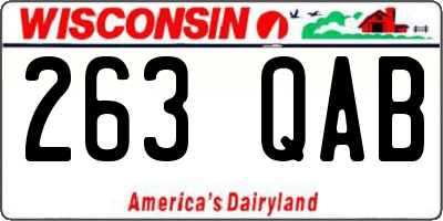 WI license plate 263QAB