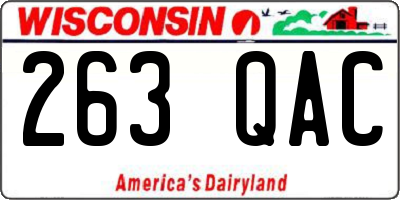 WI license plate 263QAC