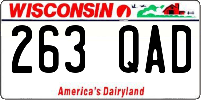 WI license plate 263QAD