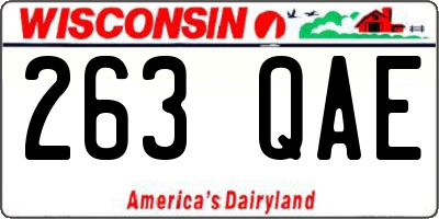 WI license plate 263QAE