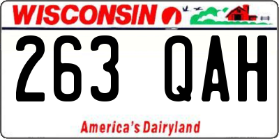 WI license plate 263QAH
