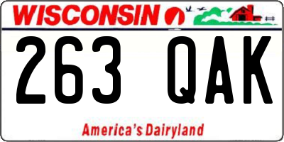 WI license plate 263QAK